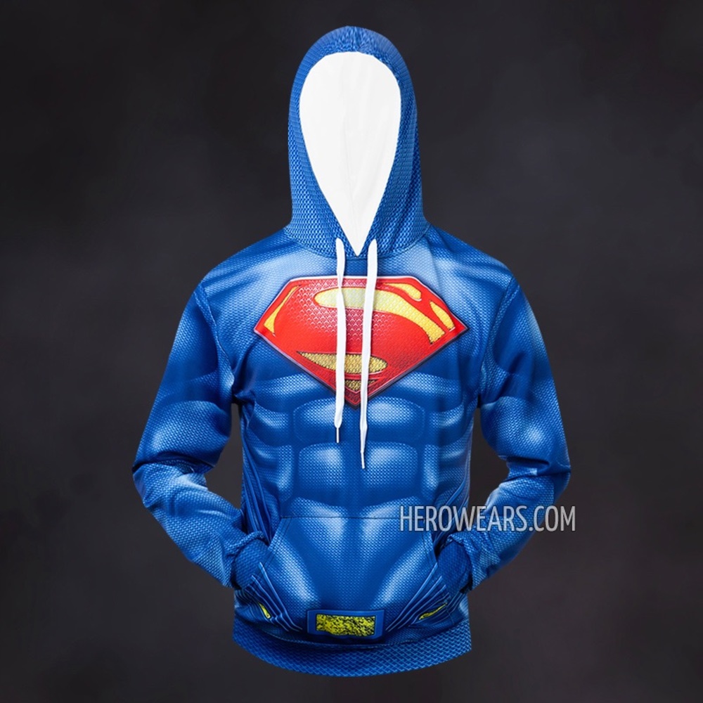 Hoodie Superman Blue Red Classic hooded jacket size Medium not news normal.